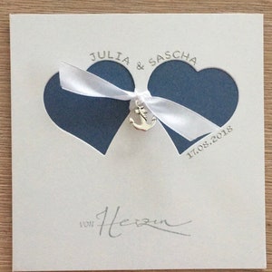 Hochzeitskarte maritim, Hochzeit, Wedding, Hochzeitsgeschenk, Karte zur Hochzeit, Glückwunschkarte zur Hochzeit, Glückwunschkarte