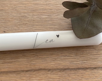 Stabkerze, Stabkerzen mit Wunschname, Stabkerzen individualisierbar, Kerzen bedruckt