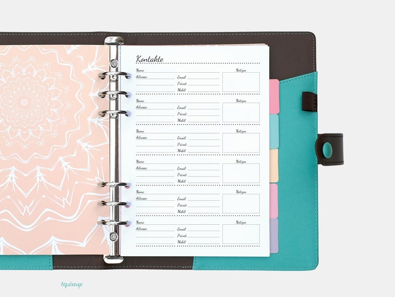 A5: Address inserts in the style What you love 15 sheets / DIY address book / A5 inserts for contacts / address data / appointment calendar A5 insert image 1