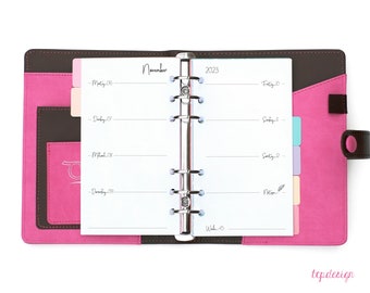 Personal: school planner 23/24 in the style "Script" - One week per double page / inserts for personal ring planner / ring binder calendar sheets