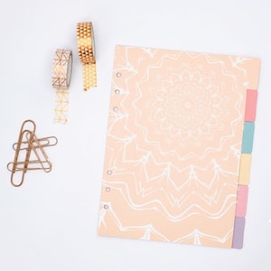 A5: "Mandala" tabs for ring planners / calendars (6 dividers in a set) / divider A5 printed on both sides