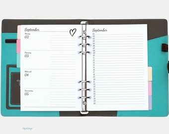 A5: Monthly lists in the style "What you love" (1M1S) / monthly overview with universal calendar / monthly plan calendar insert for A5 ring calendar