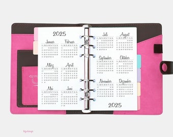 Personal: Annual overview for 2024 and 2025 in the “Honey” style - One year per double page / inserts for personal ring planners / ring binders