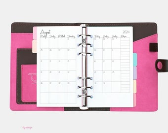 Personnel: Monthly overview 2024 in the style "Script" - One month per double page / monthly planner for personnel ring binder planner / ring planner use