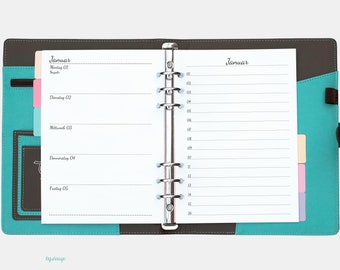 A5: Monthly lists - one month per sheet (1M1B) - in the style What you love / universal monthly overview / monthly plan calendar insert for ring binder