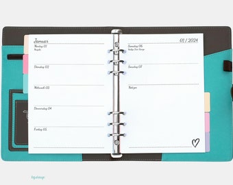A5: Weekly planner 2024 "What you love" - One week per double page (1W2S) / calendar inserts A5 / annual planner / appointment planner / calendar 2024