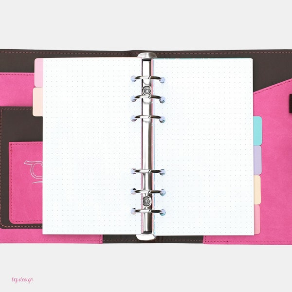 Personal: Notiz-Einlagen gepunktet (50 Blatt) / Dotted Paper / A6 Papier Einlagen mit Punktraster / Kalendereinlagen für Personal Ringplaner