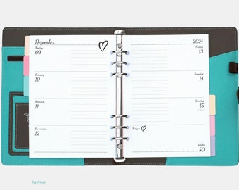 A5: Wochenplaner "What you love" für 2024 - Eine Woche auf zwei Seiten für Din A5 Ringbuchplaner / Kalender Einlage für A5 Agenda Organizer