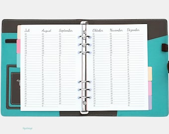 A5: Annual planner (3M1S) in the style "What you love" for A5 ring binder calendars / annual inserts with universal calendar / calendar inserts A5