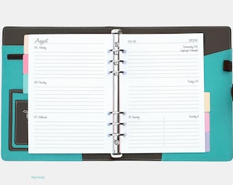 A5: Weekly planner "Honey" (lined) for the year 2024 - One week on two pages (1W2S) / Lined calendar inserts for A5 ring binder planners