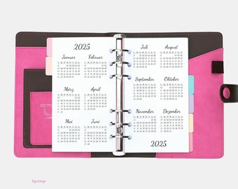 Personal: Jahresübersicht für 2024 & 2025 im Stil "What you love" - Ein Jahr pro Doppelseite / Jahresplaner für Personal Ringbuchkalender A6