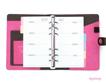 Personnel: Weekly planner for 2023 in the style "Erika" - One week per double page / Inserts for personnel Ring planner / Ring binder calendar use