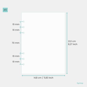 A5: Dotted note inserts 50 sheets / Dotted paper / A5 paper inserts with dot grid / calendar inserts for A5 ring planners / organizers image 4