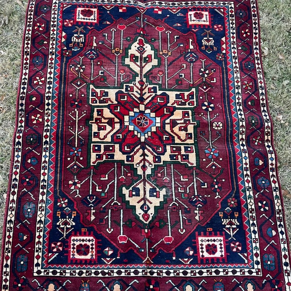 Rich - 5x6 Vintage Persian Wool Accent Rug