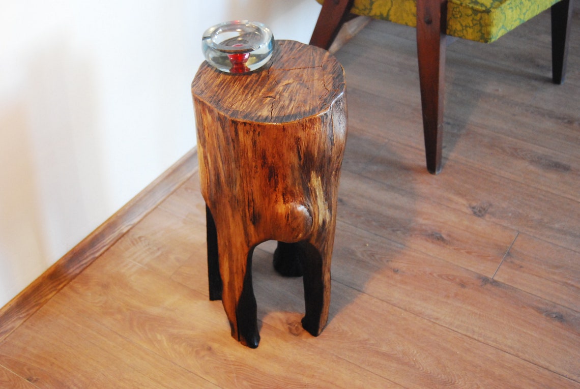 Coffee Table Made of Oak Trunk Wood Table Bedside Table Made Etsy