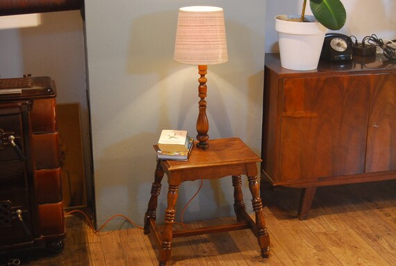 night table with lamp