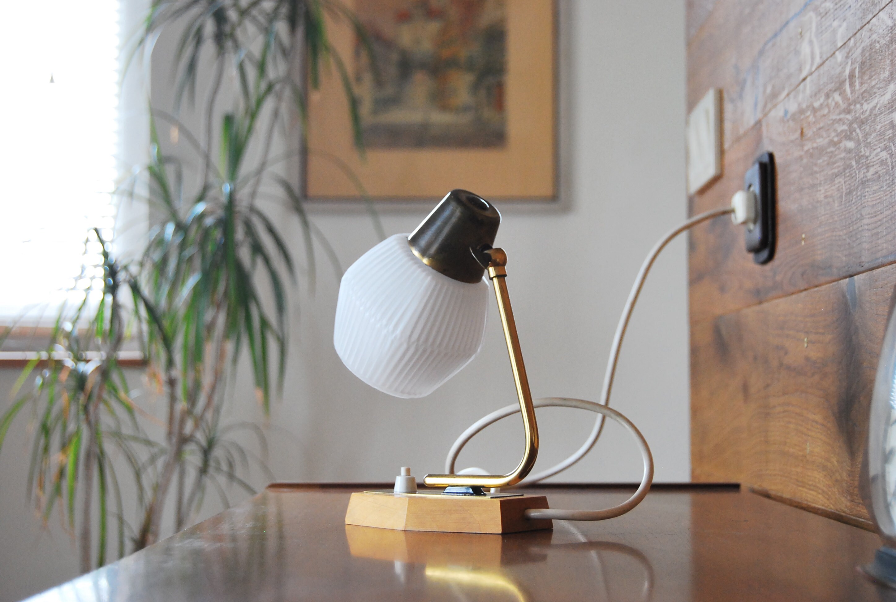 Brass mid century bedside lamp classic modernist lamp from | Etsy