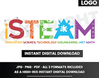 iSTEAM Logo Innovation, Science, Technology, Engineering, Art, Math For School, Classroom, Teacher