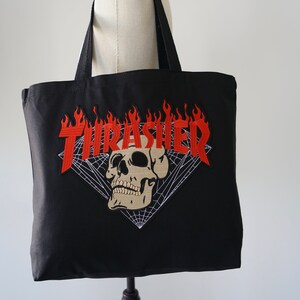 Street Wear Patch Work Canvas Tote Bag Cotton Bag Cloth Bag Book Bag Shopping Bag Shoulder Bag for beach, work, travel, gym