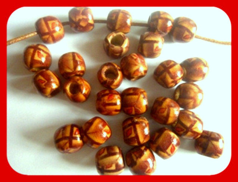 natural red wood beads Beads 10 x 11 mm Indian Beads Reduced 50
