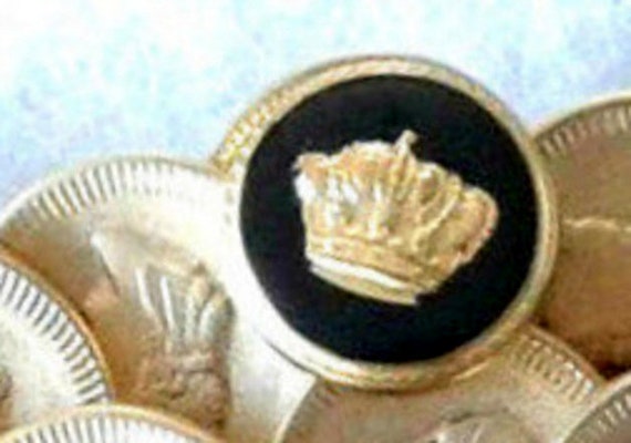 Set of 10 JHB Gold & Silver Round Metal Buttons Crown 9/16” 15 mm lyk045 Set of 10 JHB Gold & Silver Round Metal Buttons Crown 9/16” 15 mm lyk045