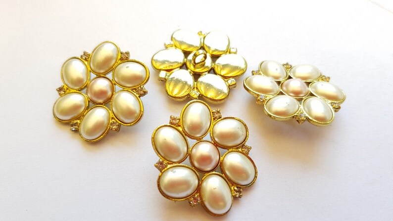 25 mm 4 high quality blue golden rhinestone buttons glass buttons 2 sizes 22.5 mm