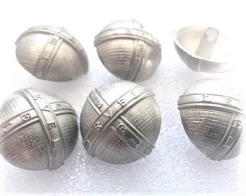 6 high-quality silver x 22 mm hemisphere buttons metal buttons buttons