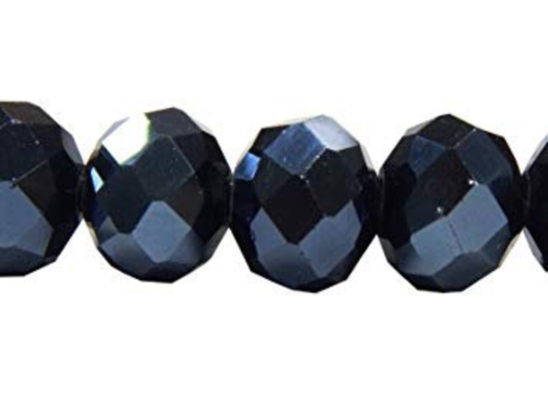 Reduces 40 black Faccetierte 6x8 glass beads
