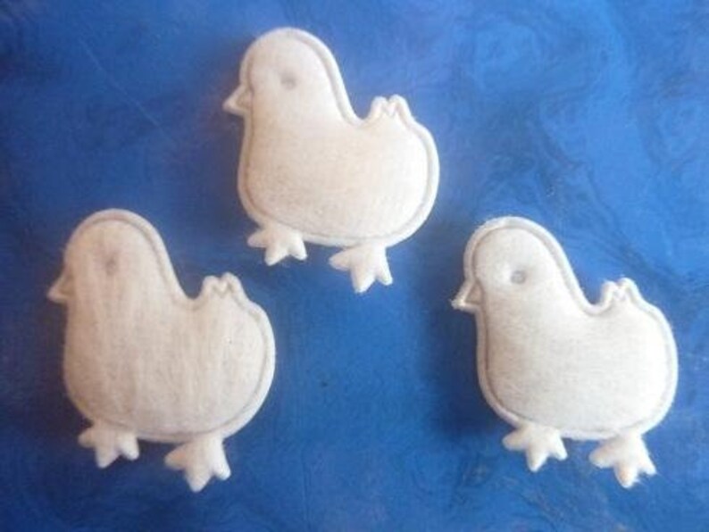 CHOOSE 3 yellow or white duck applique patch Easter patch