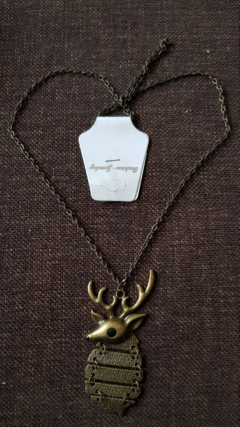 Antique silver or antique gold bronze owls statement chain necklace metal