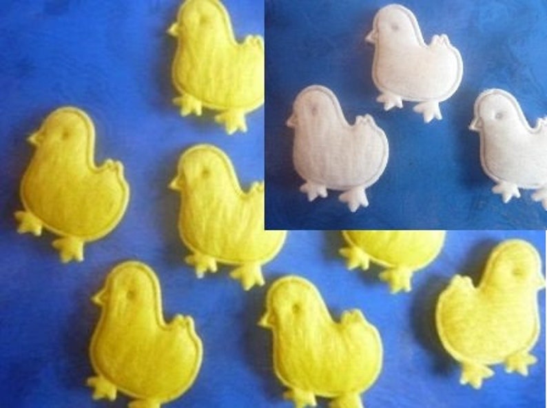 CHOOSE 3 yellow or white duck applique patch Easter patch