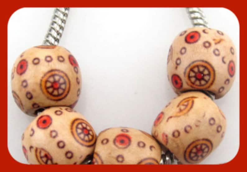 natural red wood beads Beads 10 x 11 mm Indian Beads Reduced 50