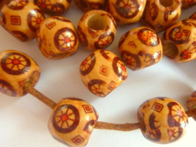 natural red wood beads Beads 10 x 11 mm Indian Beads Reduced 50