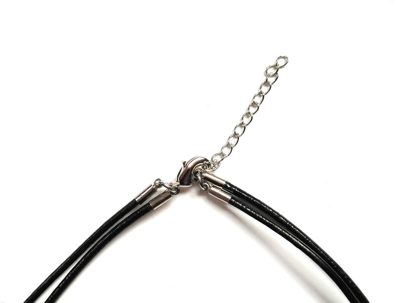 Double Layered Necklace Double Choker Many Inches Black Cord Choker Necklace Thin Cord Necklace Leather Cord Necklace Adjustable