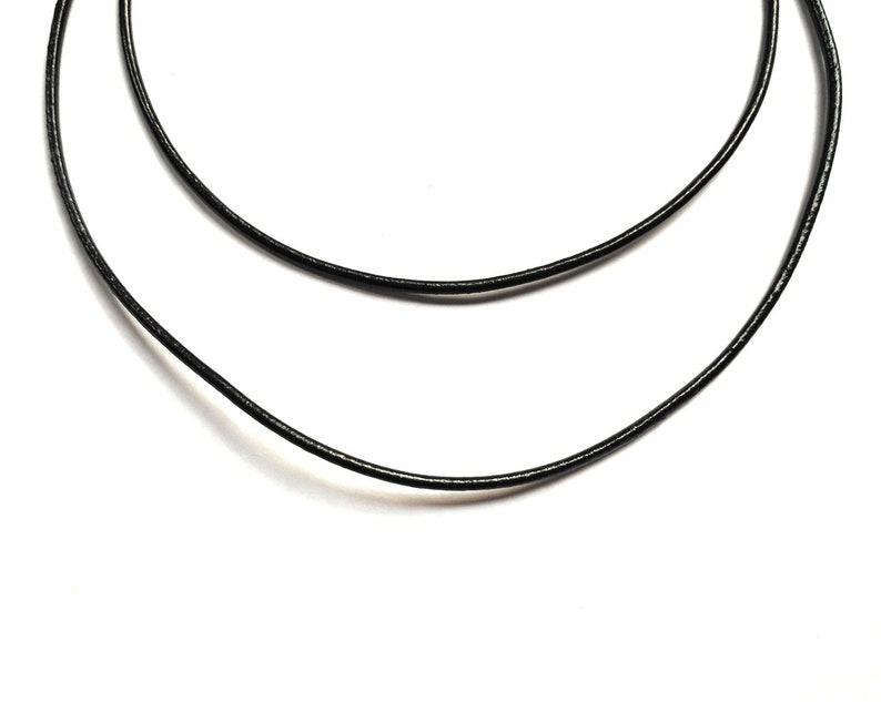 Double Layered Necklace Double Choker Many Inches Black Cord Choker Necklace Thin Cord Necklace Leather Cord Necklace Adjustable