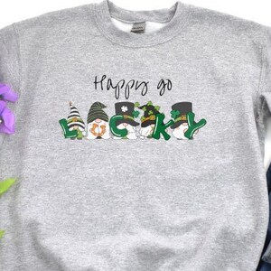 Lucky Gnomes | Irish Gnomes | St Patrick&#39;s Day Gnomes | Gilden St Patrick&#39;s Day sweatshirt | Unisex St Patrick&#39;s day sweatshirt