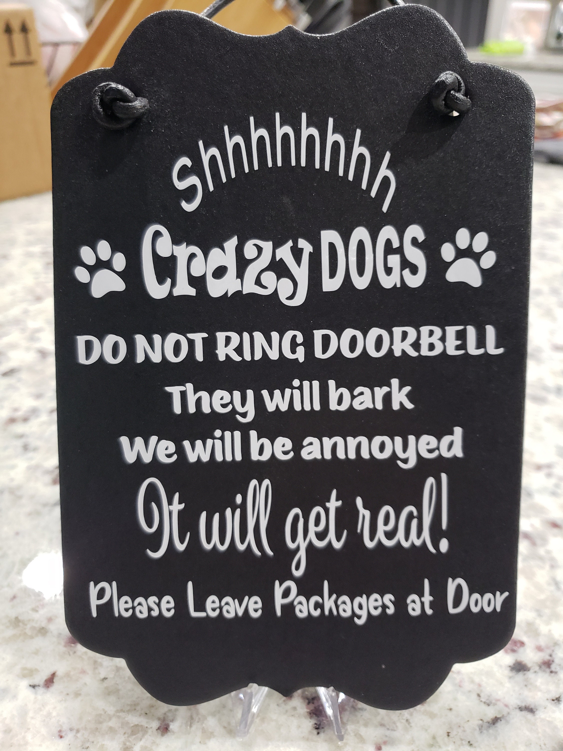 Crazy Dogs Live Here Do Not Ring Doorbell Funny Dog Signs | Etsy