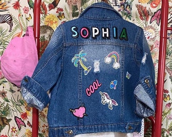 baby jean jacket with name