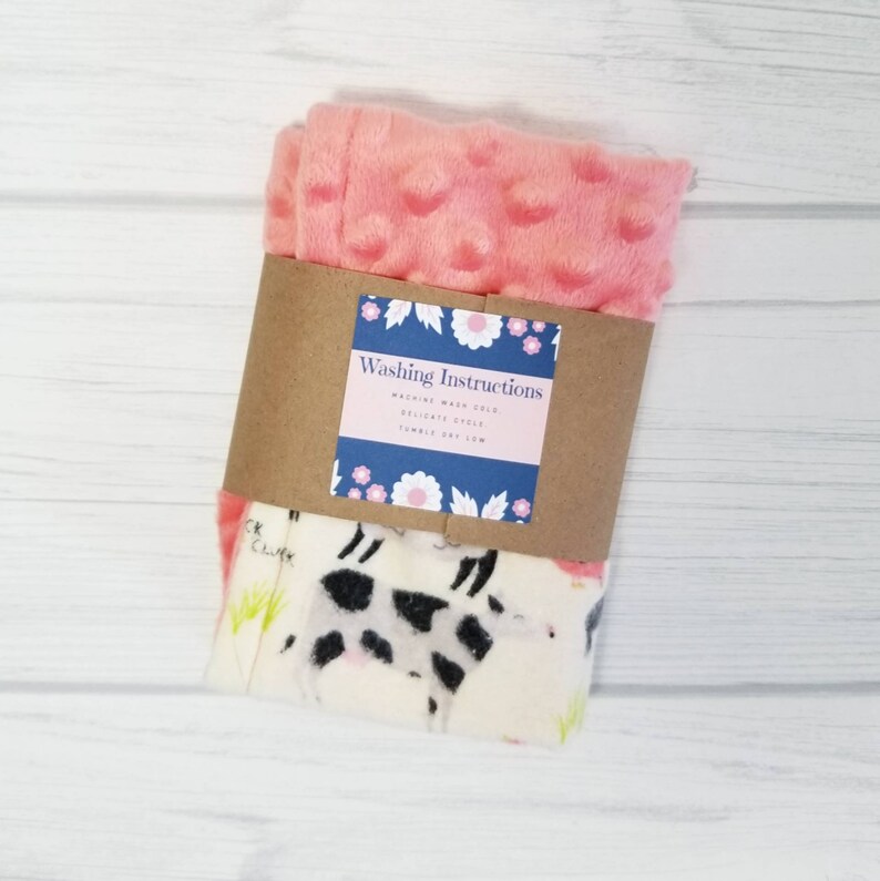 READY TO SHIP Farm animals baby lovey blanket Baby girl farm baby shower gift