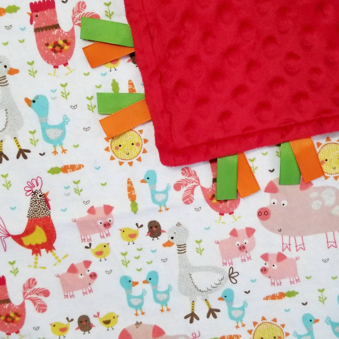 Baby Farm Animals Lovey Blanket. READY TO SHIP Etsy