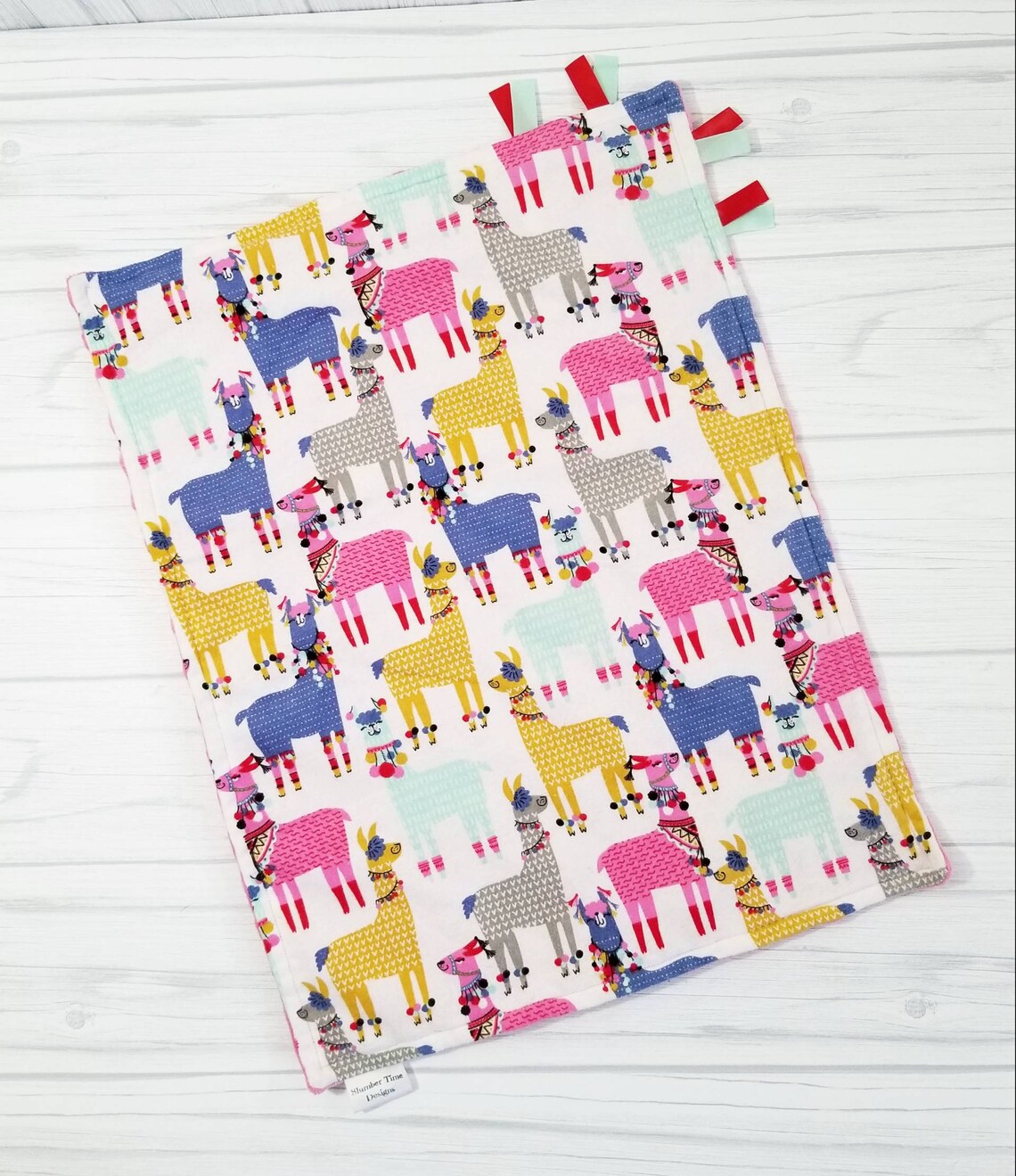 Party Llamas Baby Lovey Blanket. Baby Girl Llama Gift. READY Etsy