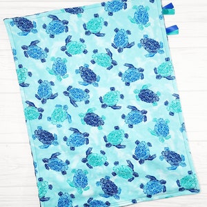 Sea turtle baby lovey blanket . Sea turtle baby shower gift. READY TO SHIP image 6