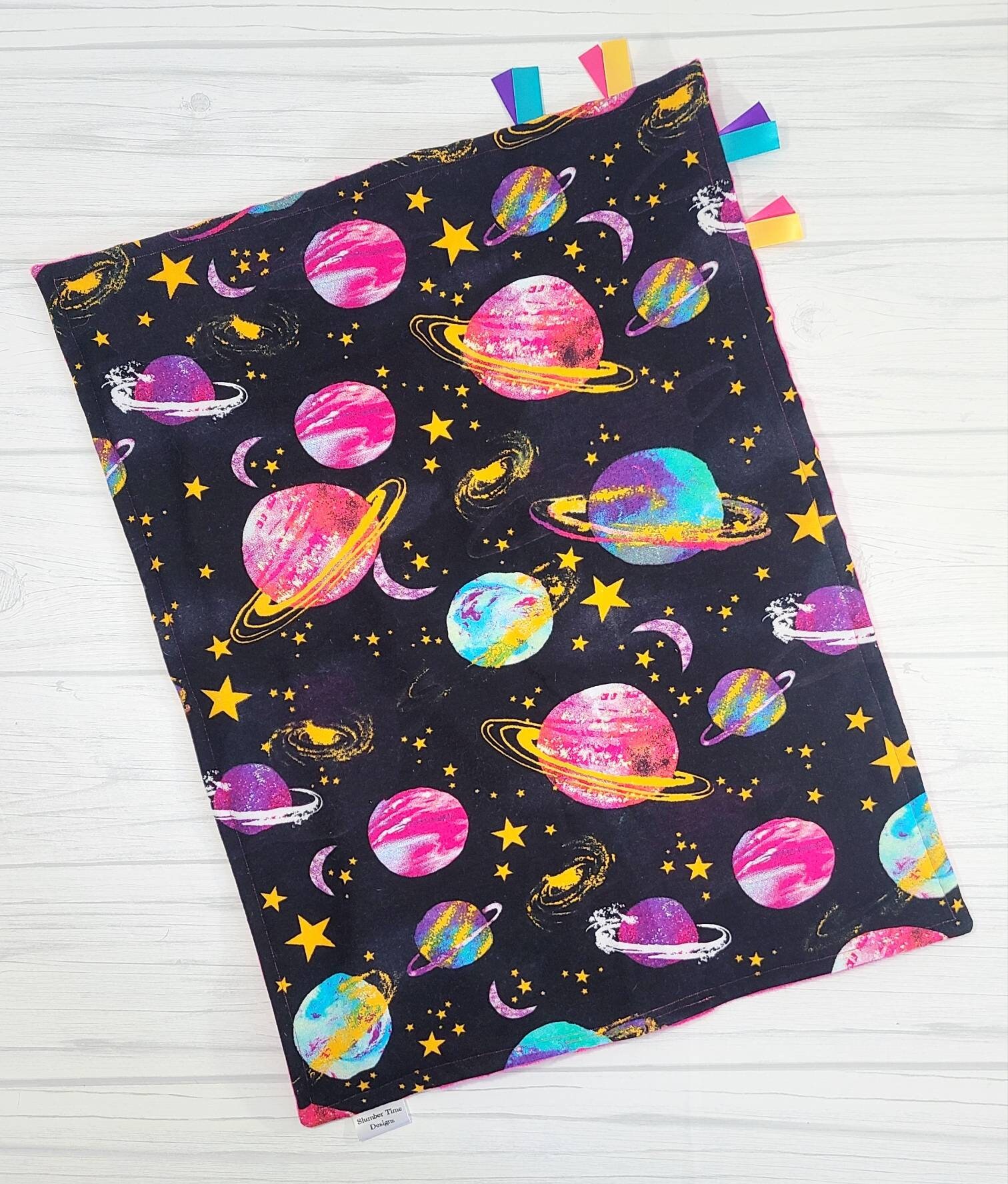 Outer space baby lovey blanket. Space baby shower gift. Etsy