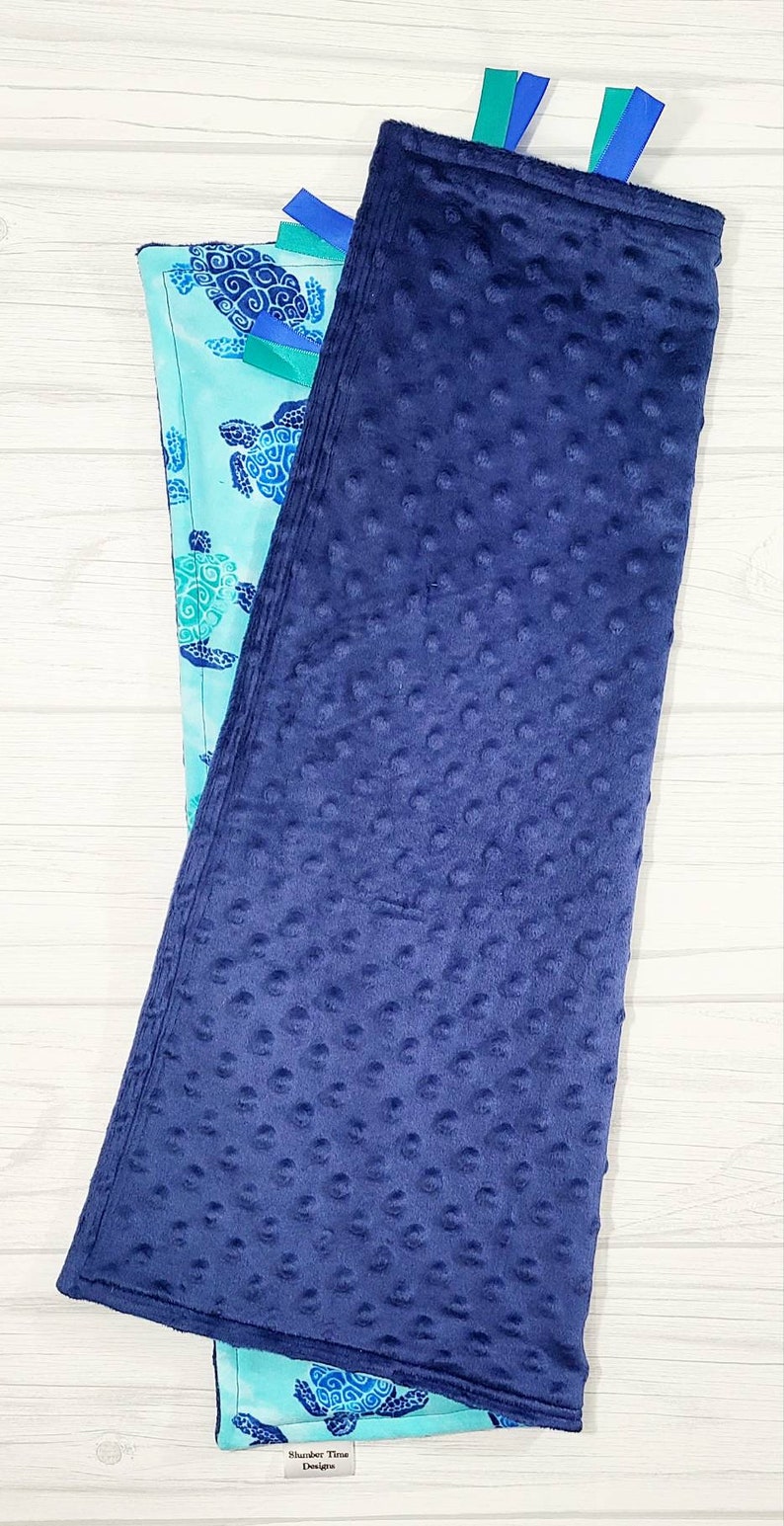 Sea turtle baby lovey blanket . Sea turtle baby shower gift. READY TO SHIP image 3