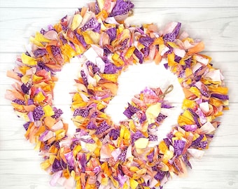 Hand Tied Rustic Rag Garland: Bright Spring & Summer Decor