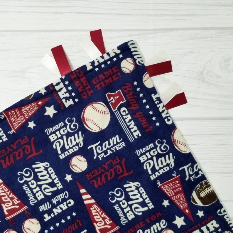 READY TO SHIP Baby boy sports lovey blanket Sports baby shower gift