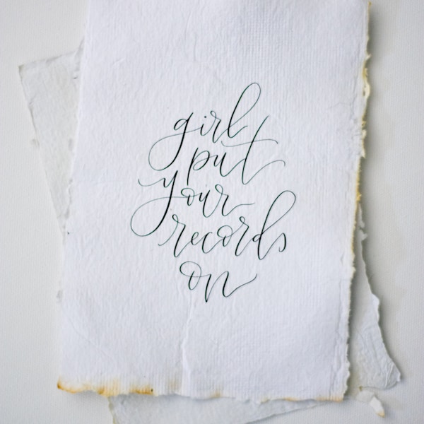 Custom Calligraphy Print on Handmade Paper