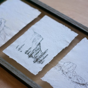 National Park Drawings on Handmade Paper