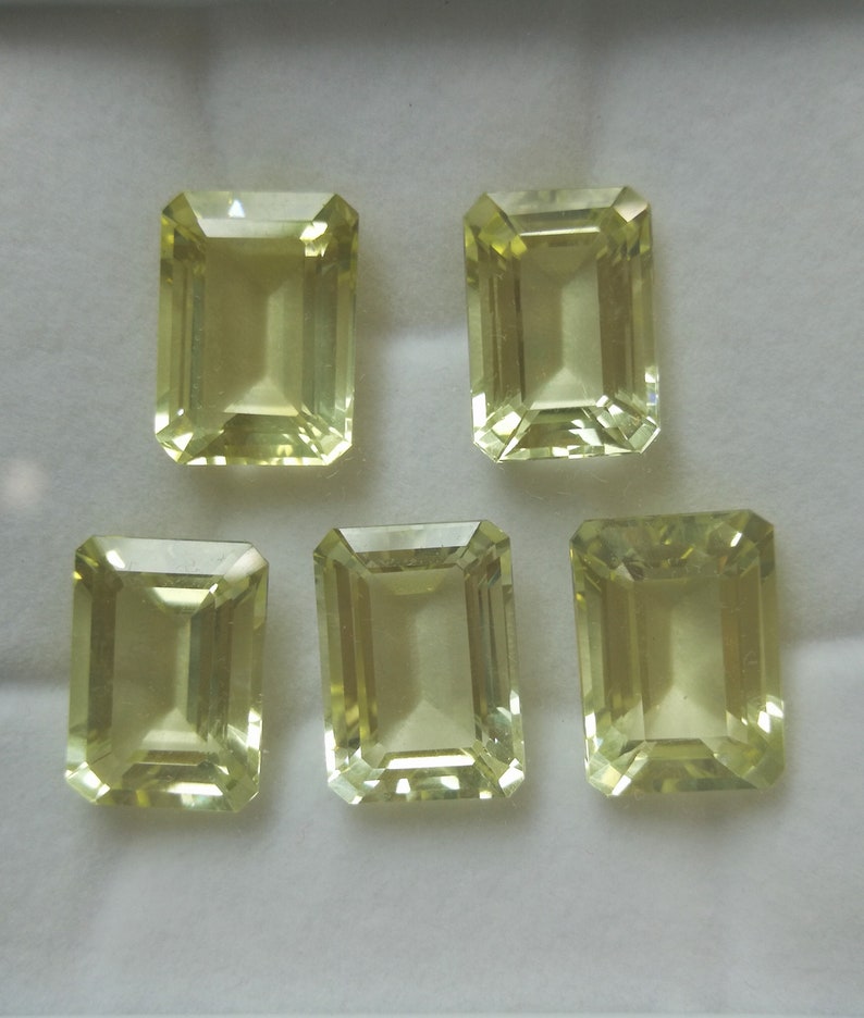 Super fine Quality Natural gift Step cut Natural lemon Quartz lemon quartz gemstone sale SALE 14x10mm Octagon Facet Lemon Quartz