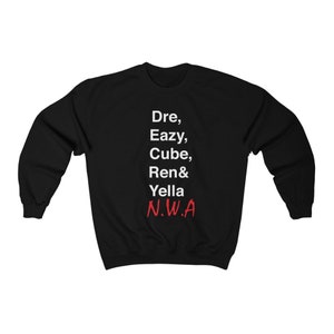 NWA Shout Out-leden Ice Cube, Dr. Dre, Eazy, unisex sweatshirt met ronde hals